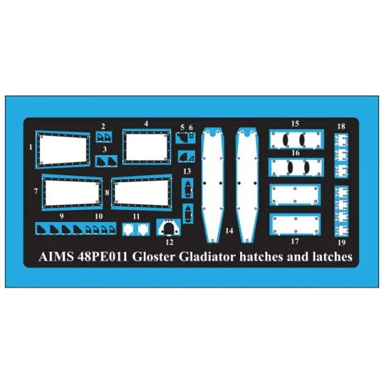 AIMS 48PE011 1/48 Gloster Gladiator Hatch Detail Set for Eduard/Merit/Roden kits - Model Planes