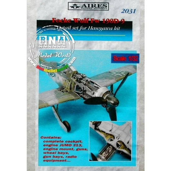 Aires 2031 1/32 Focke-Wulf Fw 190D Detail Set for Hasegawa kit