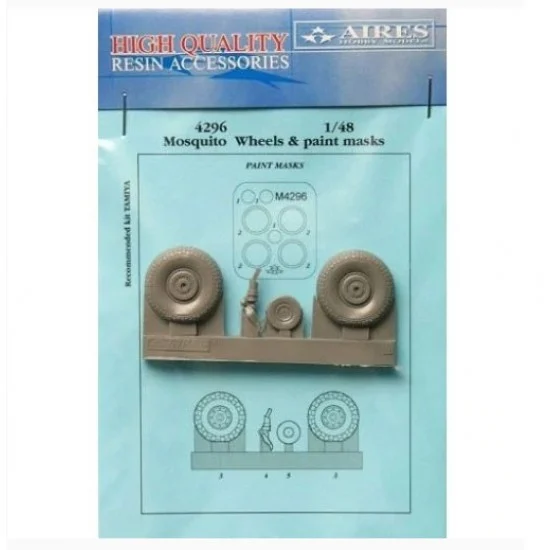 Aires 4296 1/48 Mosquito Wheels & Paint Masks for Tamiya kits - Model Planes