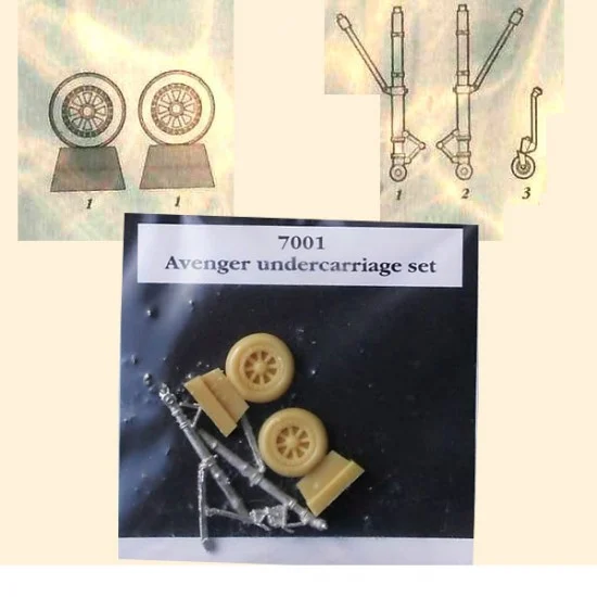 Aires 7001 1/72 TBM Avenger Undercarriage Set for Hasegawa kits - Model Planes
