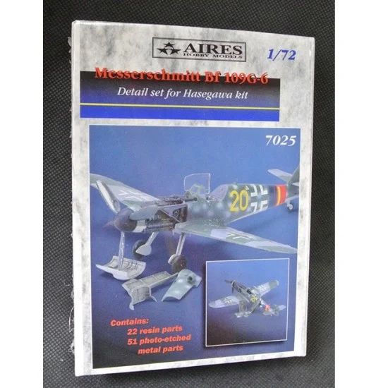 Aires 7025 1/72 Messerschmitt Bf 109G-6 Detail Set for Hasegawa kits
