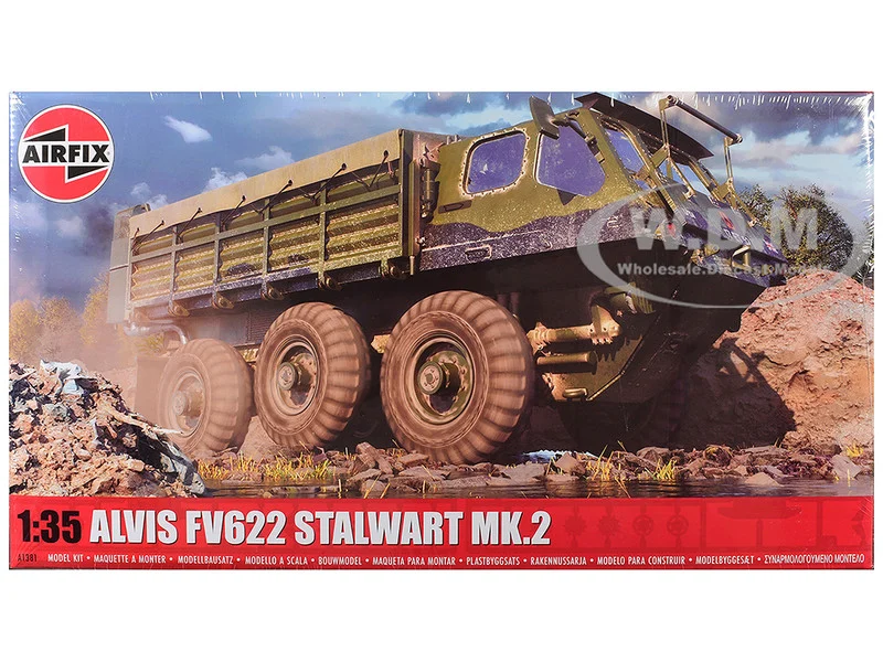 Level 3 Model Kit Alvis FV622 Stalwart Mk.2 Military Truck with 3 Scheme Options 1/35 Plastic Model Kit by Airfix - Military Models