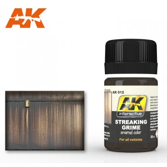 AK Interactive AK-012 Enamel Paint - Streaking Grime (35ml) for all Vehicles