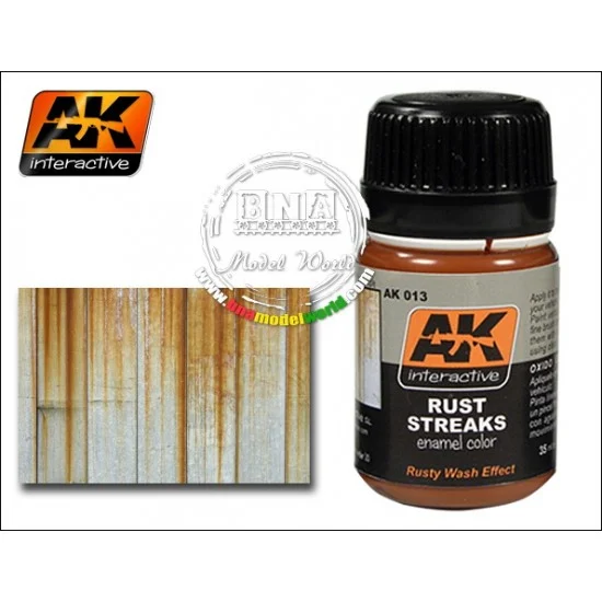 AK Interactive AK-013 Enamel Paint - Rust Streaks (Rusty Wash Effect) 35ml
