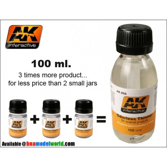 AK Interactive AK-050 Odorless Turpentine (Thinner for Enamel Paints) 100ml
