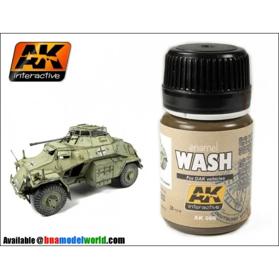 AK Interactive AK-066 Enamel Wash - Africa Korps Wash for DAK Vehicles 35ml