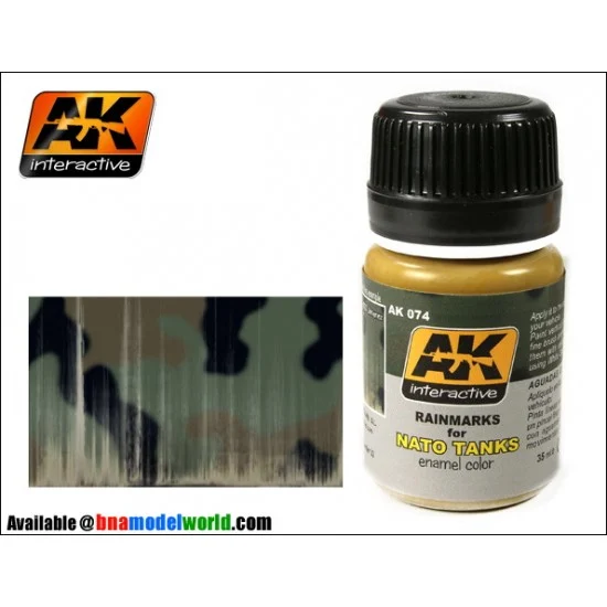 AK Interactive AK-074 Enamel Paint - Rainmarks for NATO Tanks 35ml