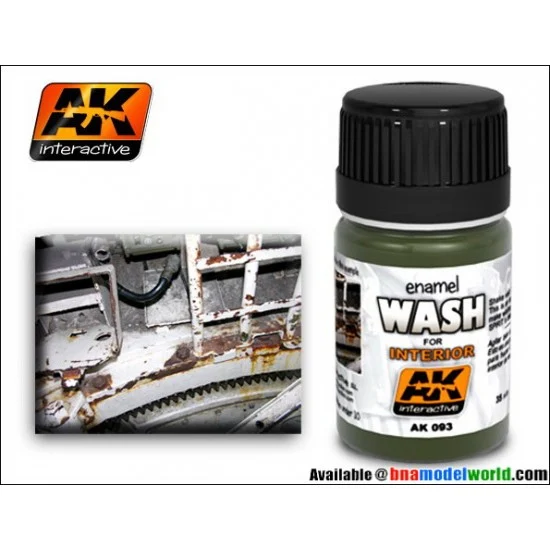 AK Interactive AK-093 Interior Wash for Light Coloured Vehicle Interiors (35ml)