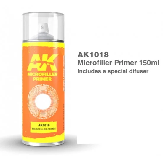 AK Interactive AK-1018 Microfiller Primer Spray (150ml) w/Diffuser