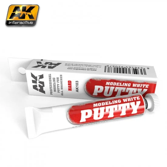 AK Interactive AK-103 Modelling White Acrylic Putty - Extra Hard (20ml, 39gr.)
