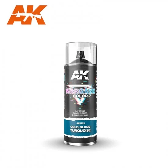 AK Interactive AK-1059 Wargame Primer Spray - Cold Blood Turquoise 400ml