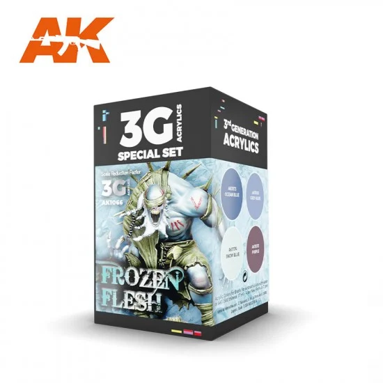 AK Interactive AK-1066 Acrylic Paint 3G Set for Wargame - Frozen Flesh (4x 17ml)