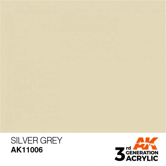 AK Interactive AK-11006 Acrylic Paint (3rd Generation) - Silver Grey (17ml)