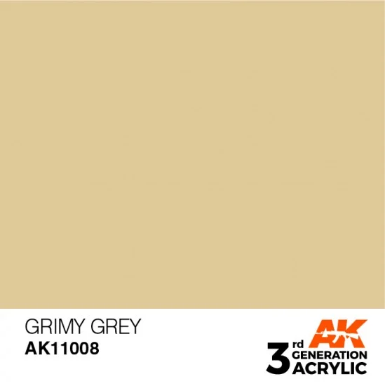 AK Interactive AK-11008 Acrylic Paint (3rd Generation) - Grimy Grey (17ml)