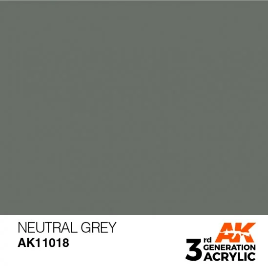 AK Interactive AK-11018 Acrylic Paint (3rd Generation) - Neutral Grey (17ml)