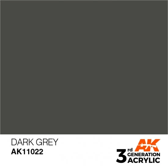 AK Interactive AK-11022 Acrylic Paint (3rd Generation) - Dark Grey (17ml)