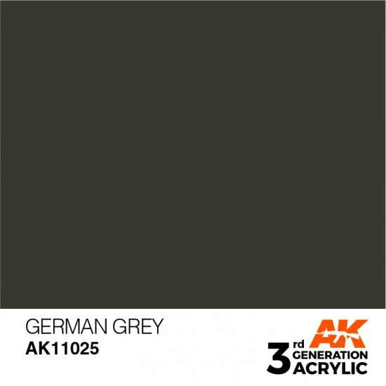 AK Interactive AK-11025 Acrylic Paint (3rd Generation) - German Grey (17ml)