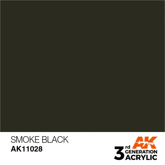 AK Interactive AK-11028 Acrylic Paint (3rd Generation) - Smoke Black (17ml)