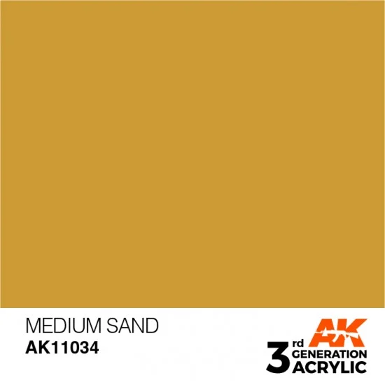 AK Interactive AK-11034 Acrylic Paint (3rd Generation) - Medium Sand (17ml)
