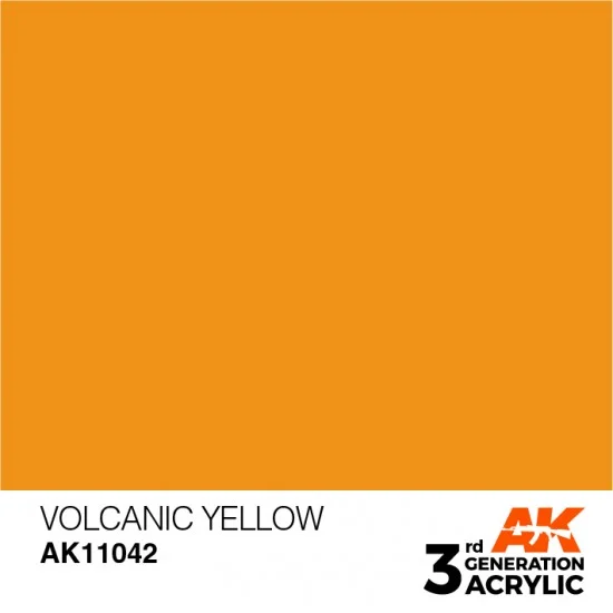 AK Interactive AK-11042 Acrylic Paint (3rd Generation) - Volcanic Yellow (17ml)