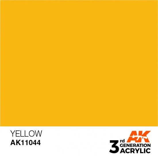 AK Interactive AK-11044 Acrylic Paint (3rd Generation) - Yellow (17ml)