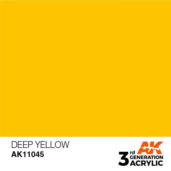 AK Interactive AK-11045 Acrylic Paint (3rd Generation) - Deep Yellow (Intense Colours, 17ml)