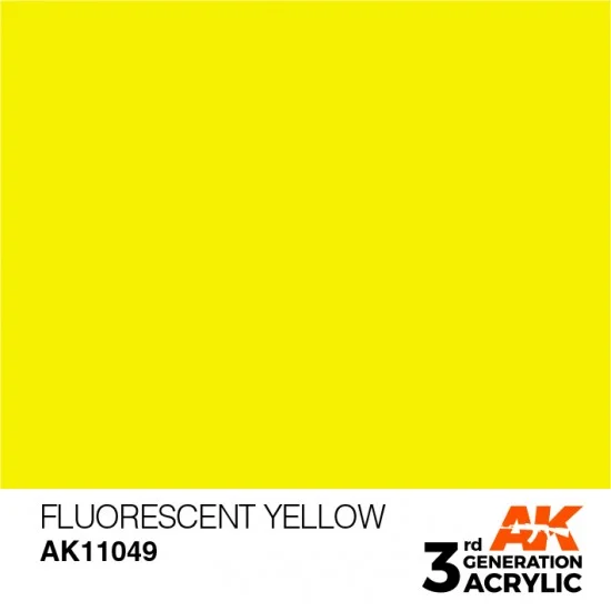 AK Interactive AK-11049 Acrylic Paint (3rd Generation) - Fluorescent Yellow (17ml)