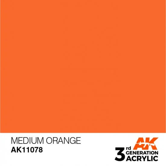 AK Interactive AK-11078 Acrylic Paint (3rd Generation) - Medium Orange (17ml)