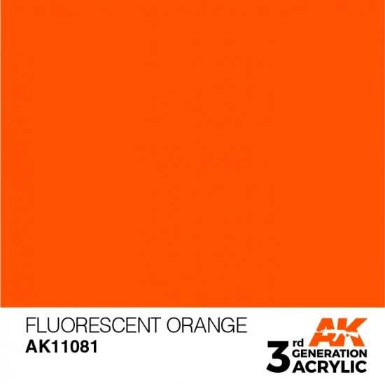 AK Interactive AK-11081 Acrylic Paint (3rd Generation) - Fluorescent Orange (17ml)