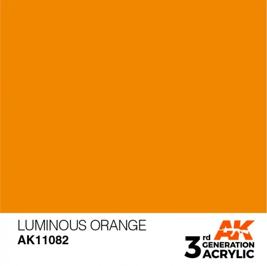 AK Interactive AK-11082 Acrylic Paint (3rd Generation) - Luminous Orange (17ml)