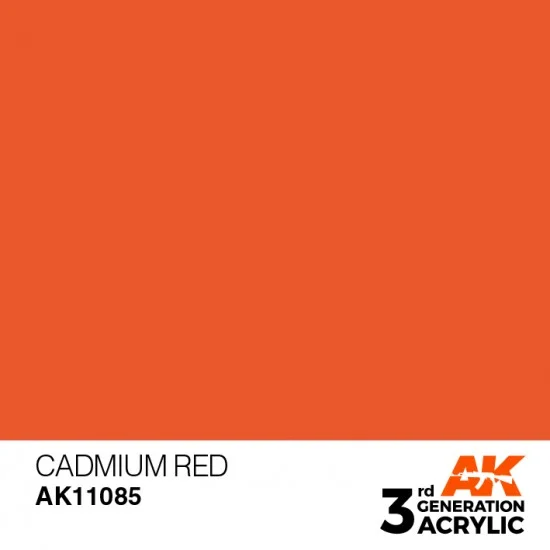 AK Interactive AK-11085 Acrylic Paint (3rd Generation) - Cadmium Red (17ml)