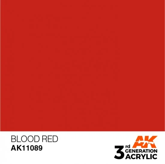 AK Interactive AK-11089 Acrylic Paint (3rd Generation) - Blood Red (17ml)