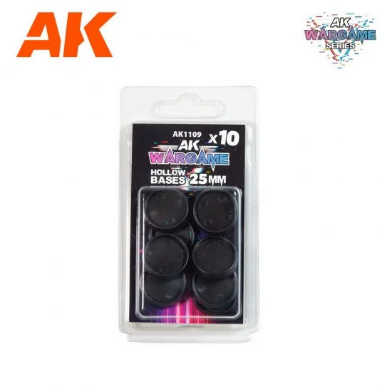 AK Interactive AK-1109 25mm Hollow Base for Wargame Miniatures (10pcs)