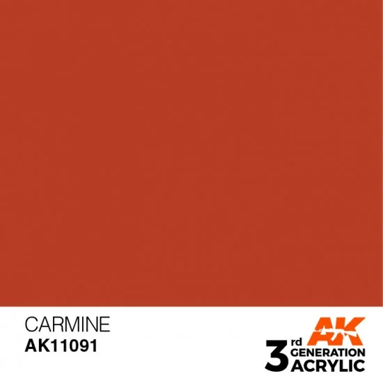 AK Interactive AK-11091 Acrylic Paint (3rd Generation) - Carmine (17ml)