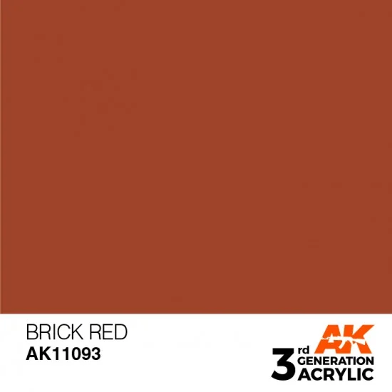 AK Interactive AK-11093 Acrylic Paint (3rd Generation) - Brick Red (17ml)