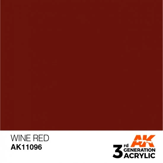AK Interactive AK-11096 Acrylic Paint (3rd Generation) - Wine Red (17ml)