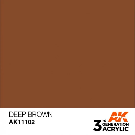 AK Interactive AK-11102 Acrylic Paint (3rd Generation) - Deep Brown (Intense Colours, 17ml)