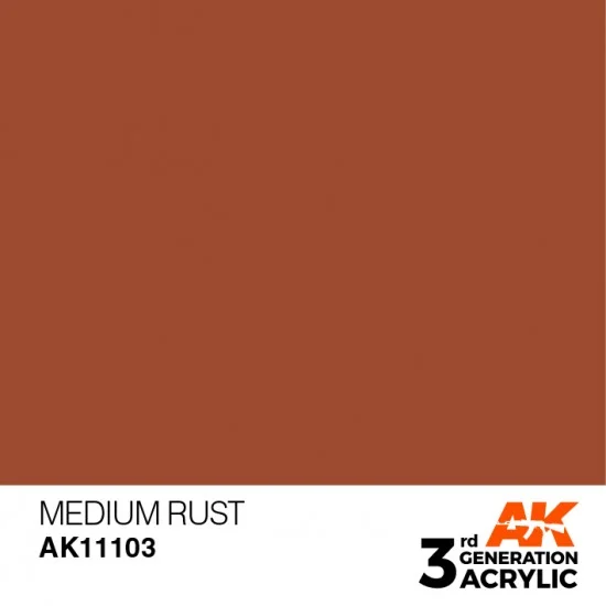 AK Interactive AK-11103 Acrylic Paint (3rd Generation) - Medium Rust (17ml)