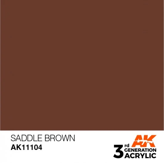 AK Interactive AK-11104 Acrylic Paint (3rd Generation) - Saddle Brown (17ml)