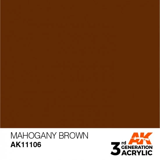 AK Interactive AK-11106 Acrylic Paint (3rd Generation) - Mahogany Brown (17ml)