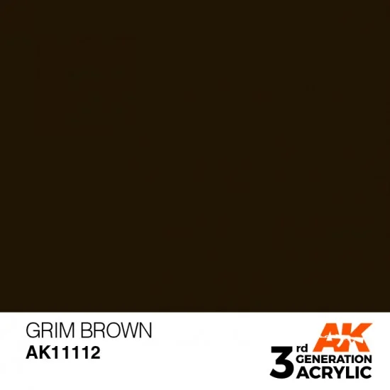AK Interactive AK-11112 Acrylic Paint (3rd Generation) - Grim Brown (17ml)