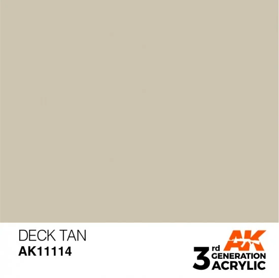 AK Interactive AK-11114 Acrylic Paint (3rd Generation) - Deck Tan (17ml)