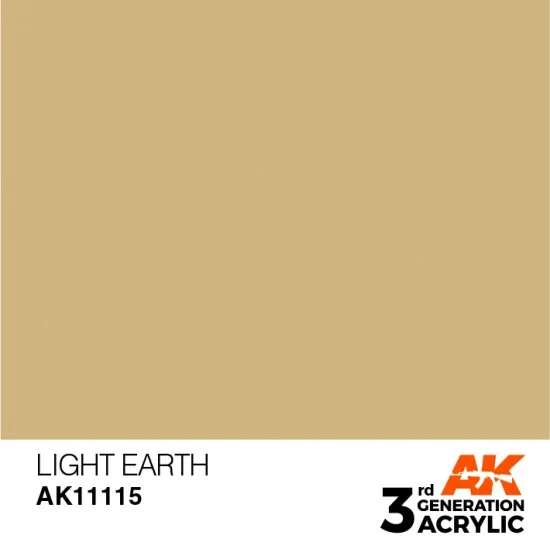 AK Interactive AK-11115 Acrylic Paint (3rd Generation) - Light Earth (17ml)