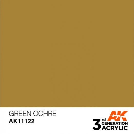 AK Interactive AK-11122 Acrylic Paint (3rd Generation) - Green Ocher (17ml)