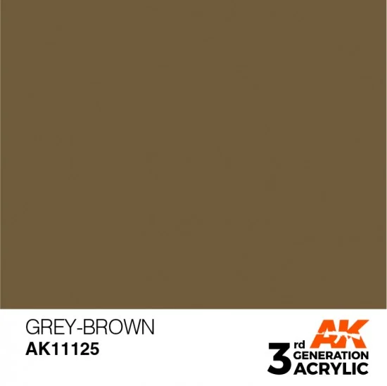 AK Interactive AK-11125 Acrylic Paint (3rd Generation) - Grey-Brown (17ml)