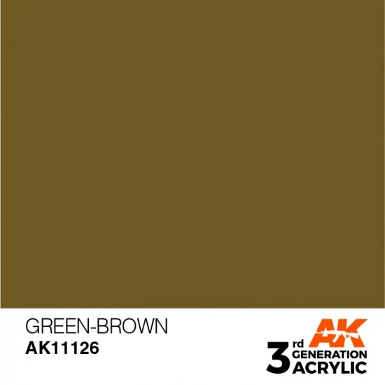 AK Interactive AK-11126 Acrylic Paint (3rd Generation) - Green-Brown (17ml)
