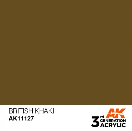 AK Interactive AK-11127 Acrylic Paint (3rd Generation) - British Khaki (17ml)