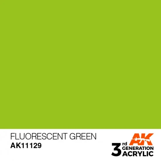 AK Interactive AK-11129 Acrylic Paint (3rd Generation) - Fluorescent Green (17ml)