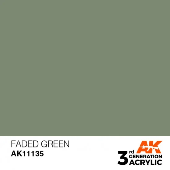 AK Interactive AK-11135 Acrylic Paint (3rd Generation) - Faded Green (17ml)