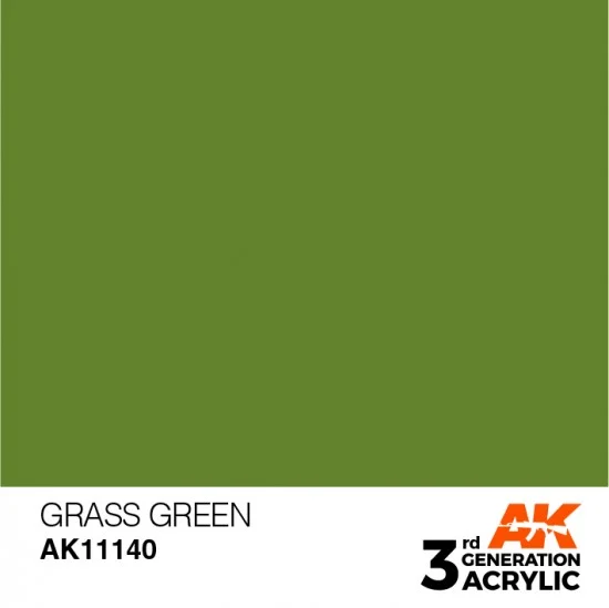 AK Interactive AK-11140 Acrylic Paint (3rd Generation) - Grass Green (17ml)